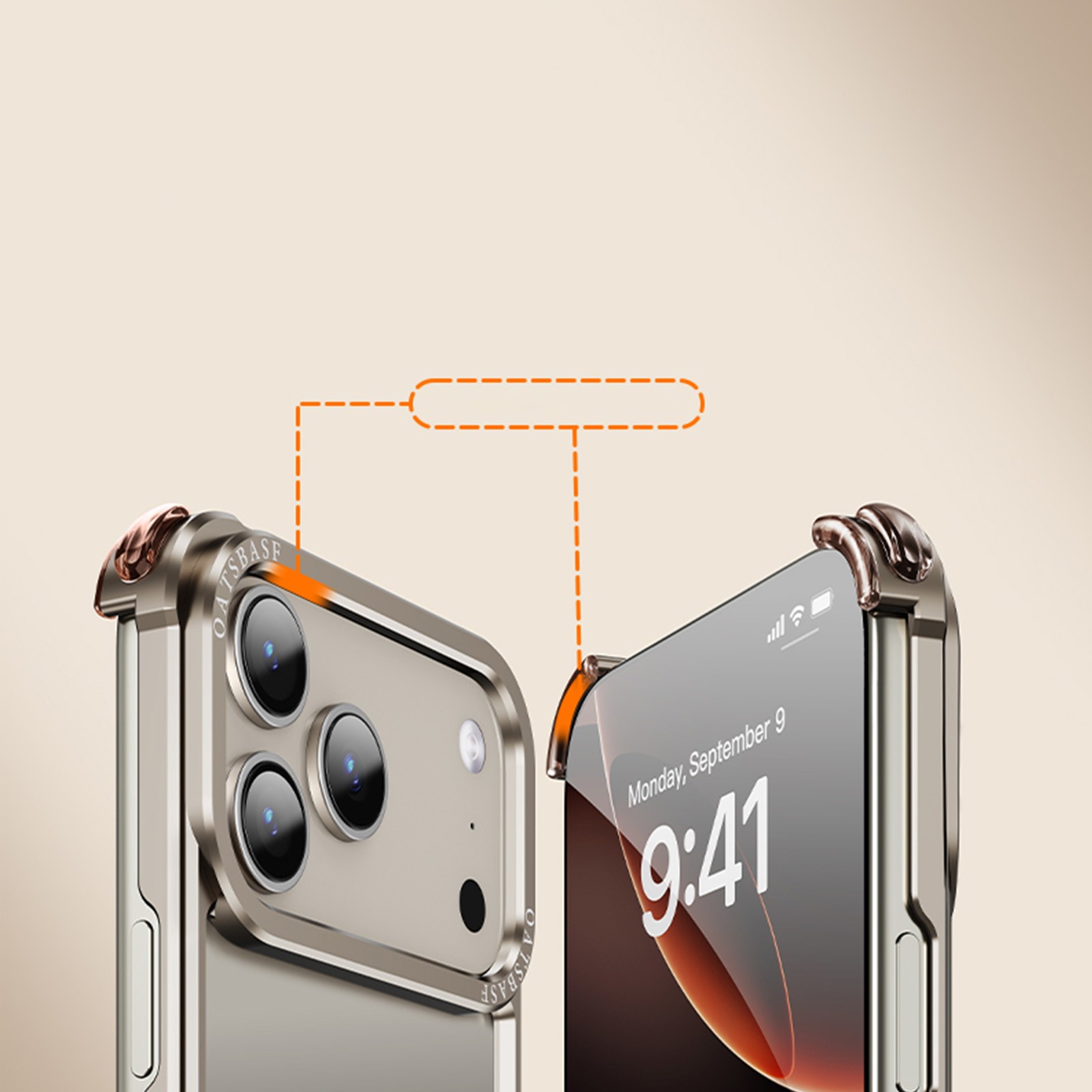 For iPhone 17 Pro Max Air 17 16 15 Pro Minimalist Shockproof Metal Bumper Case