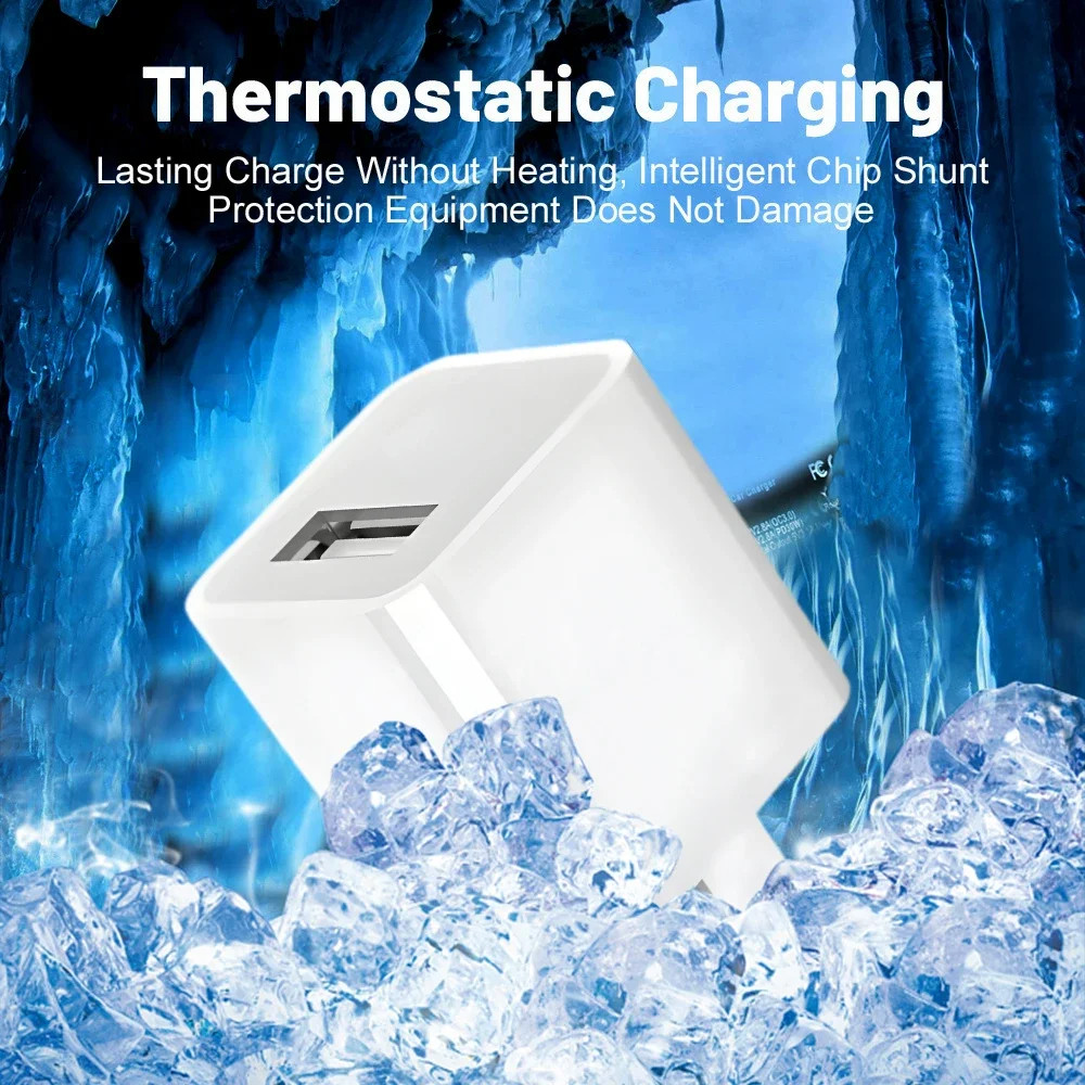 White 1A USB Power Adapter AC Home Wall Charger US Plug FOR iPhone 5 6 7 8 LOT