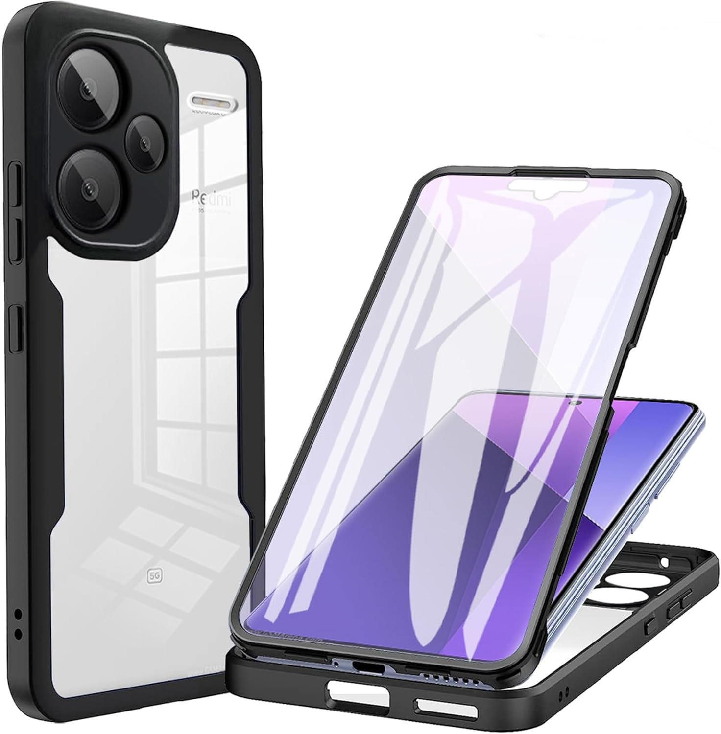 360°All-Inclusive Case for Xiaomi Redmi Note 13 Pro Plus 5G [Built in Black
