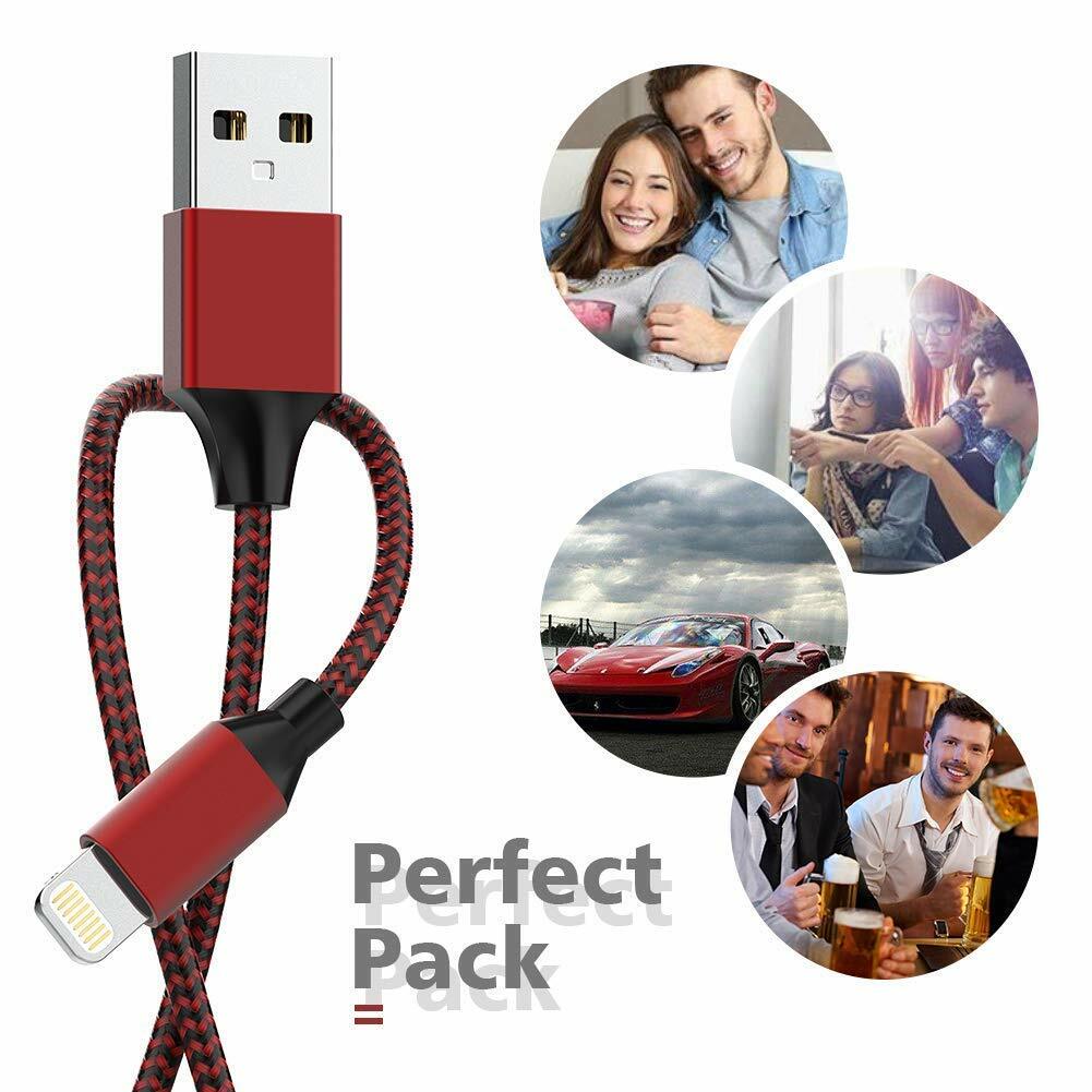 5x Heavy Duty Fast Charger Cable Charging Cord For iPhone 8 X XS 11 12 13 14 Max