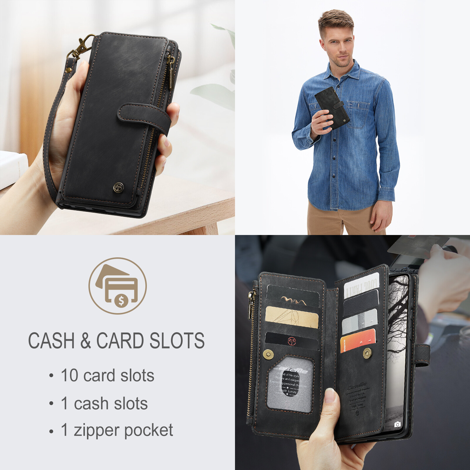 For Samsung Galaxy A16 A56 A15 A53 A55 Leather Wallet Cases Stand Flip Covers