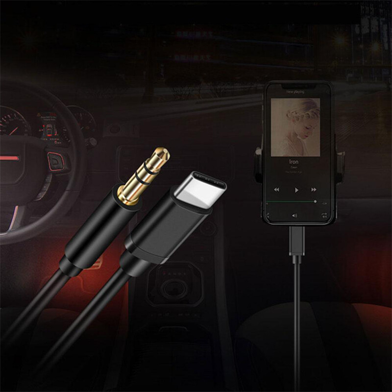 2X TypeC to Aux Cable USB Type-C Male To 3.5mm Cord Car AUX Music Audio Adapter