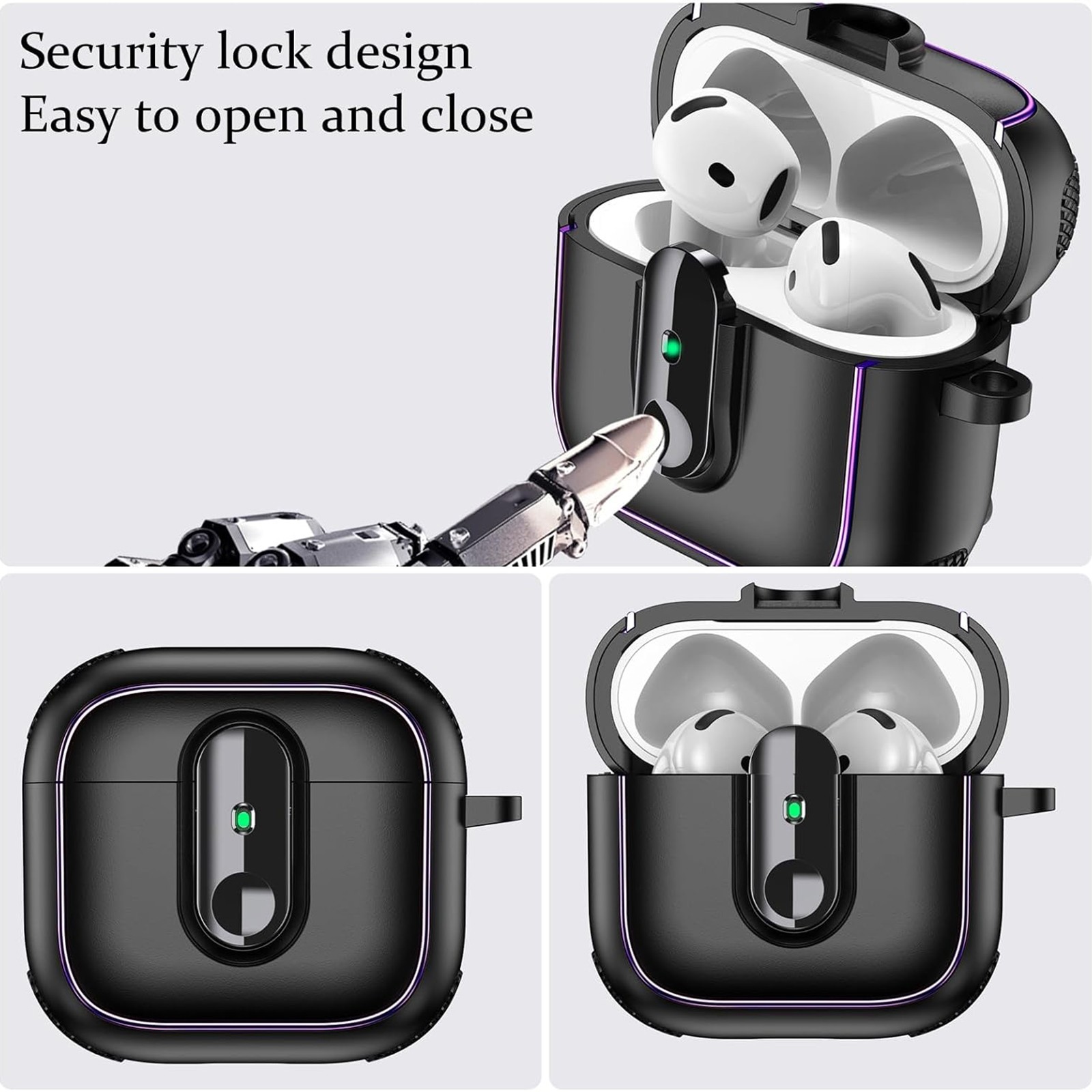 Magnetic Rugged Case For AirPods Pro 2/ AirPods 4 3 2 1 with Secure Lock