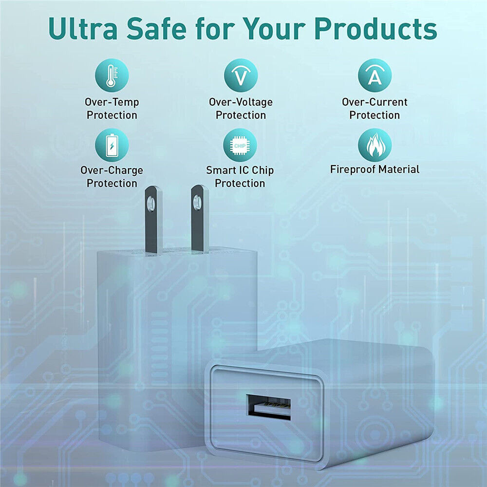 2Pack Lot 5V 2A USB Port Jack Wall Charger 5 Volt v 2 Amp AC to DC Power Adapter