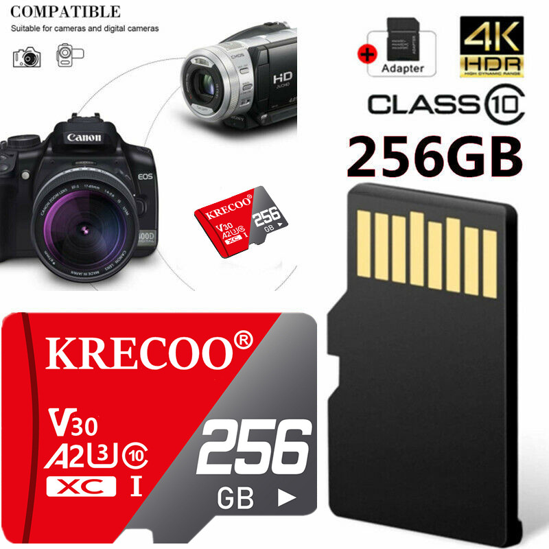 Micro SD TF Card Class 10 High Speed Memory Card for Security Camera Dash Lot