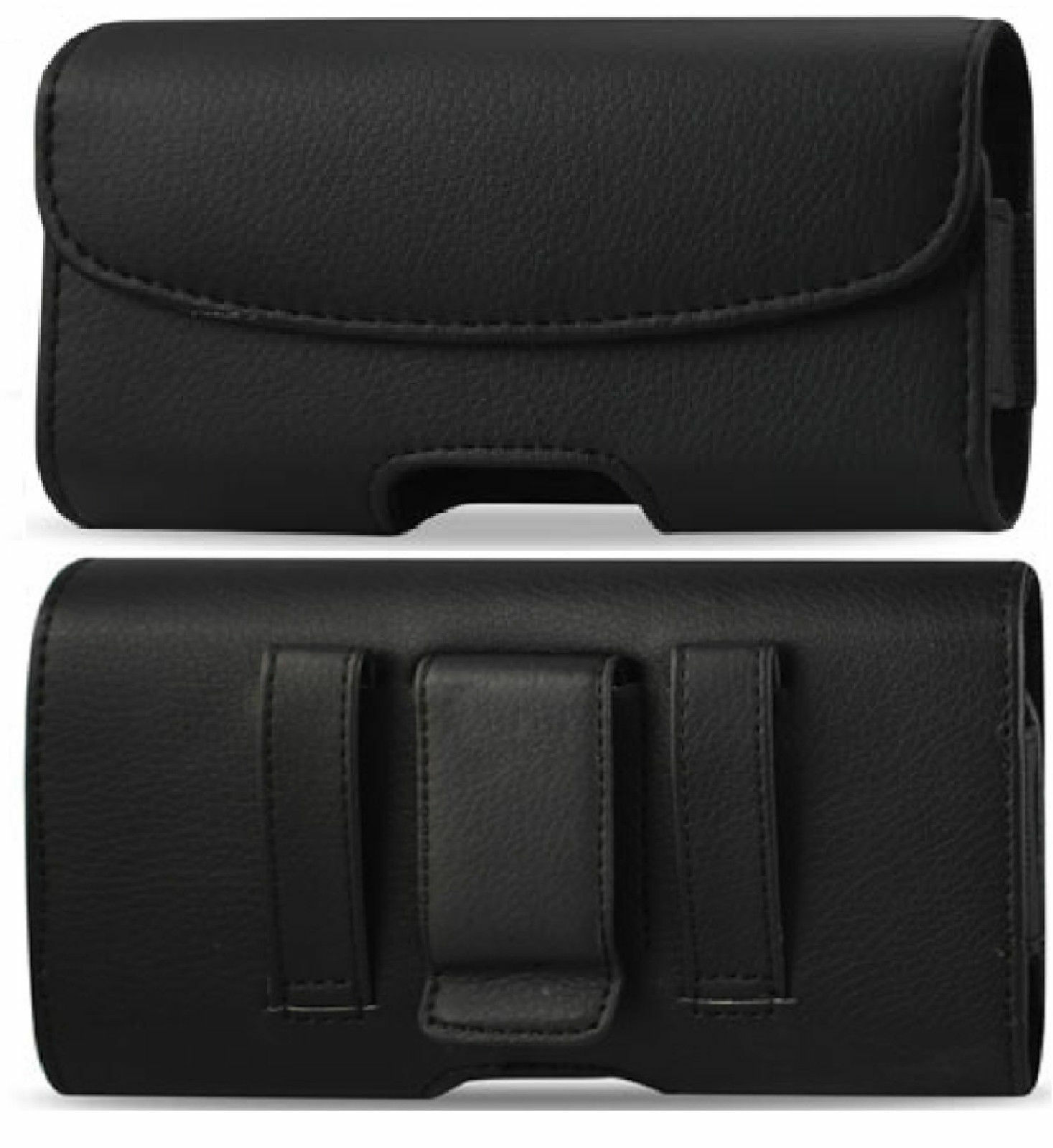 XL LEATHER RUGGED Cell Phone Belt Holder Holster Case with Clip Carrying Pouch