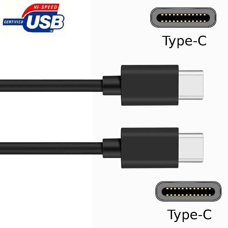 1000-LOT USB-C to USB-C CHARGER CABLE CORD 3FT 1m 3A/5V/100W with LEDs