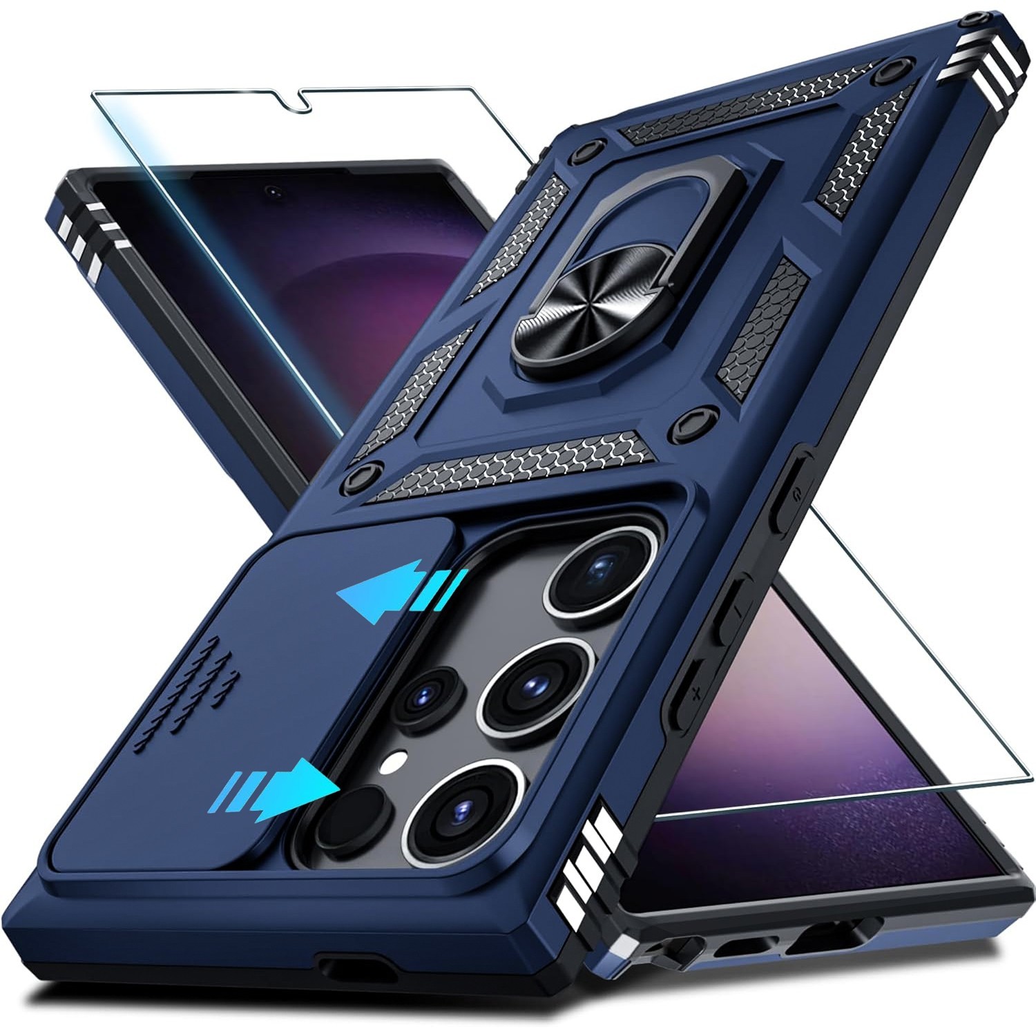 For Samsung Galaxy S26 Ultra Case /S26/S26 Plus Phone Cover + Tempered Glass