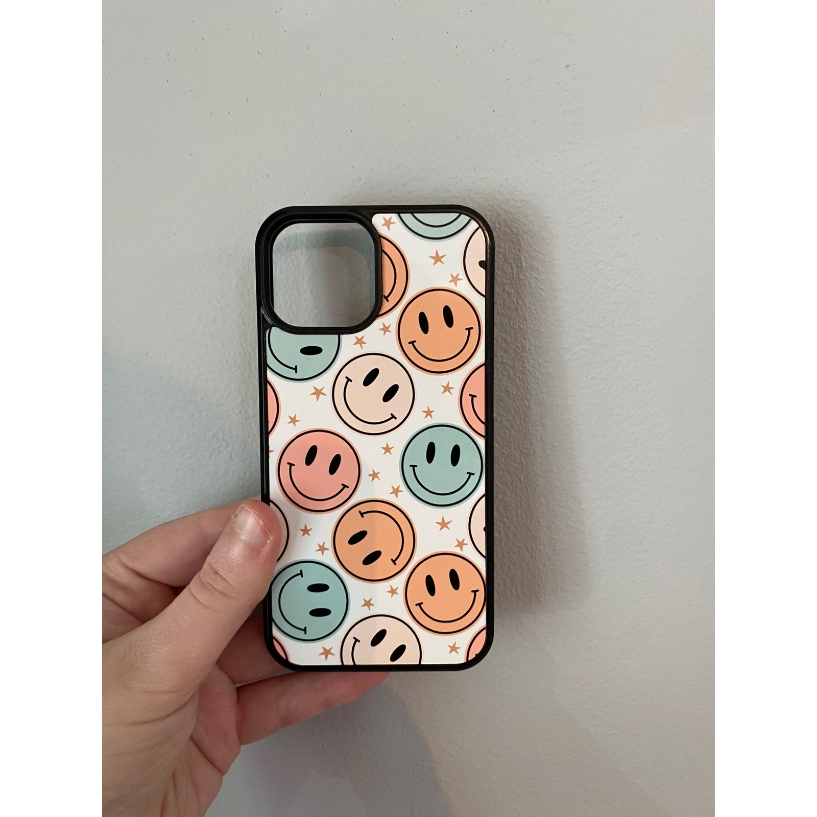 Phone Case Unisex iPhone 13 Mini Multicolor Smiley Face Retro Star Pattern