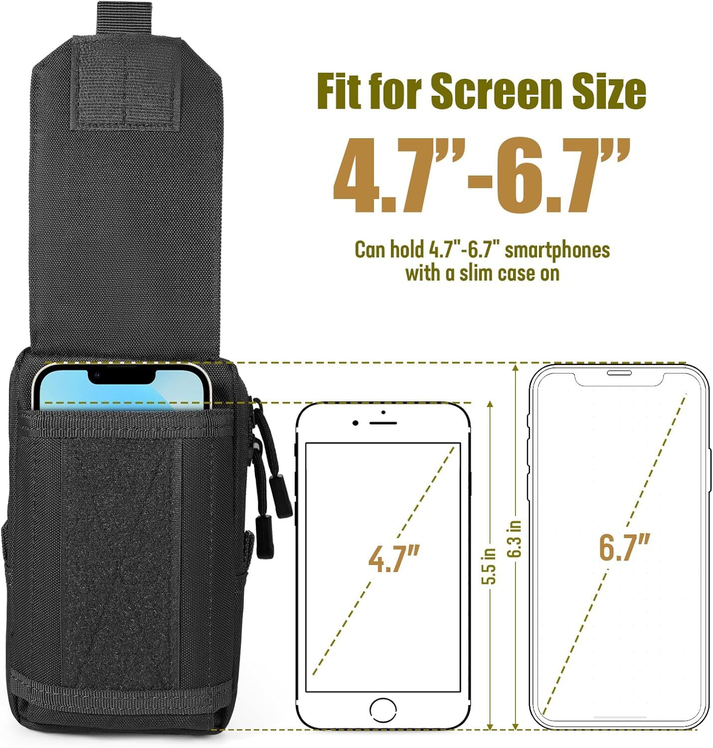 Universal Phone Pouch Belt Cell Phone Holster Carrying Case Utility Waist Bag