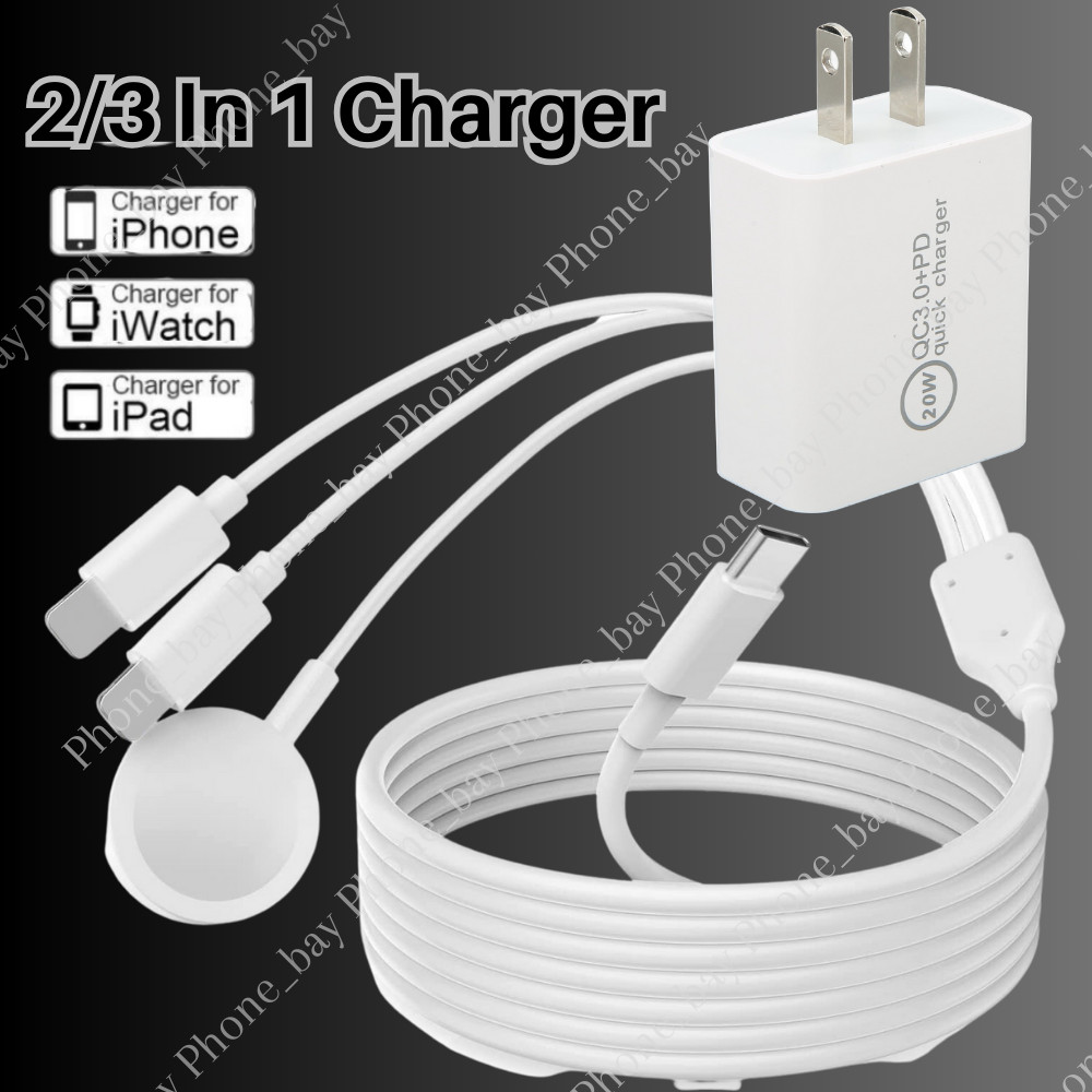 3 IN 1 Magnetic Charging USB-C Cable Charger For Apple Watch iPhone 13 12 11 XR