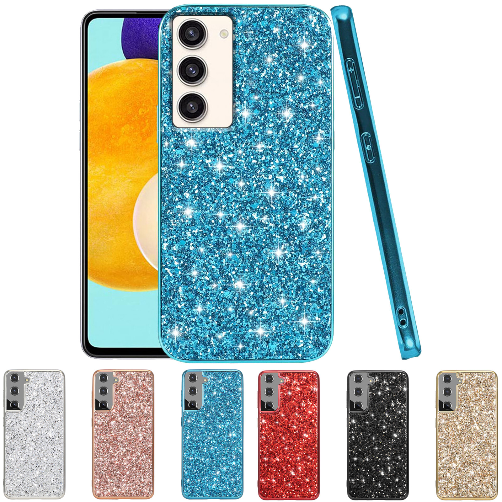 For Samsung Galaxy S24 Ultra S23 S23 FE S22 S21 Note20 Bling Sparkly TPU PC Case