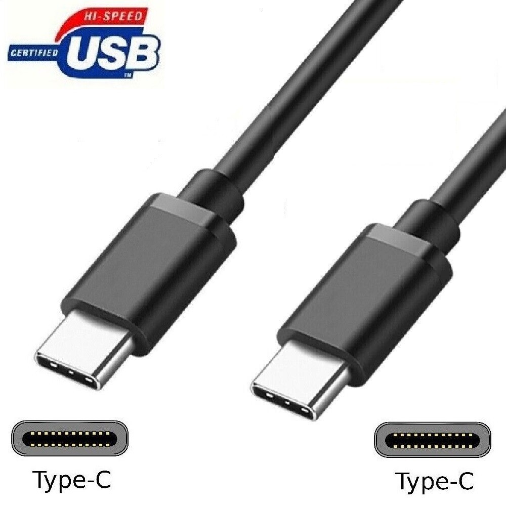 1000-LOT USB-C to USB-C CHARGER CABLE CORD 3FT 1m 3A/5V/100W with LEDs