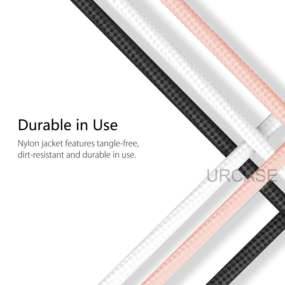 2X iPhone Charger 3ft/ 6ft/10ft Nylon Braid MFI Certified Data Sync Cable Cord