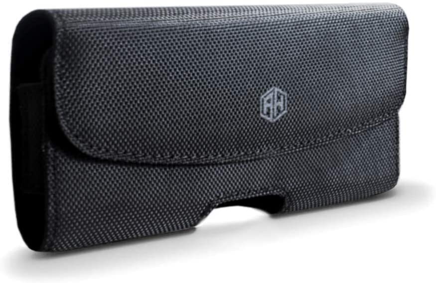 Premium Horizontal Canvas Cell Phone Carrier Holster Men Cell Phone Belt Holder