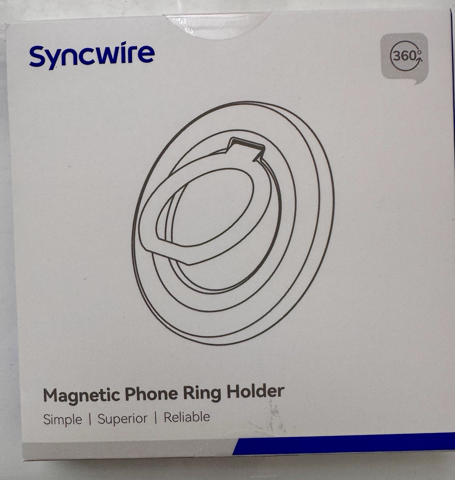 SYNCWIRE Magnetic Phone Ring Holder For MagSafe, 360° Single Ring-Pale Green