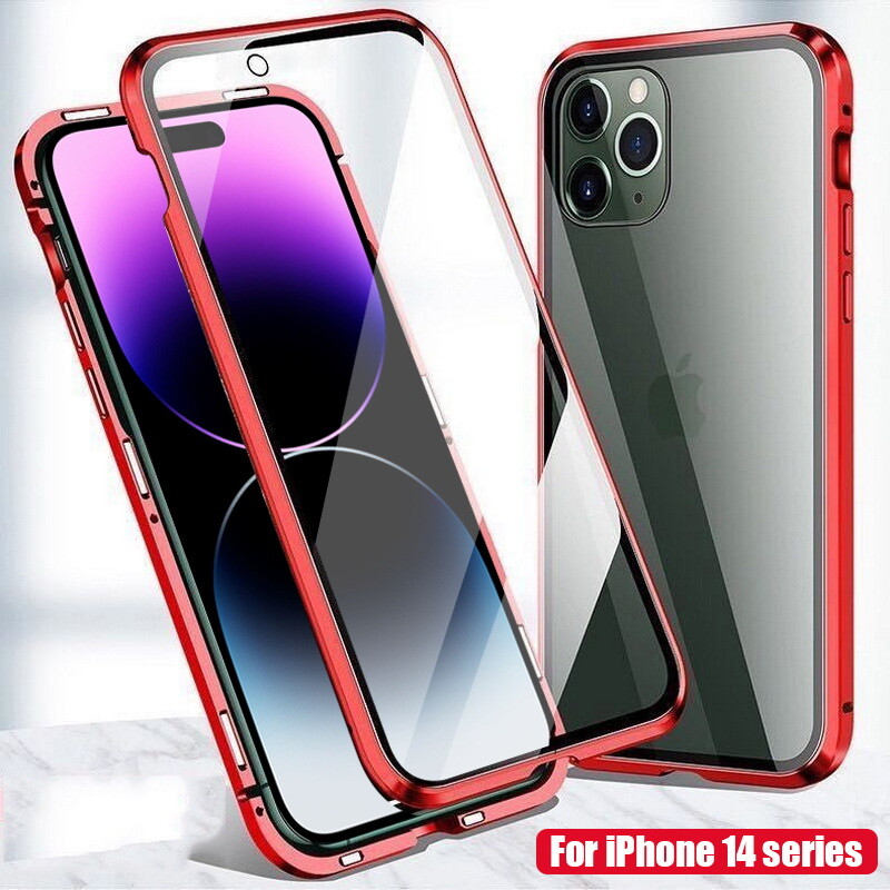 For iPhone 16 Plus 15 14 Plus 13 Pro Magnetic Shockproof Glossy Full Case