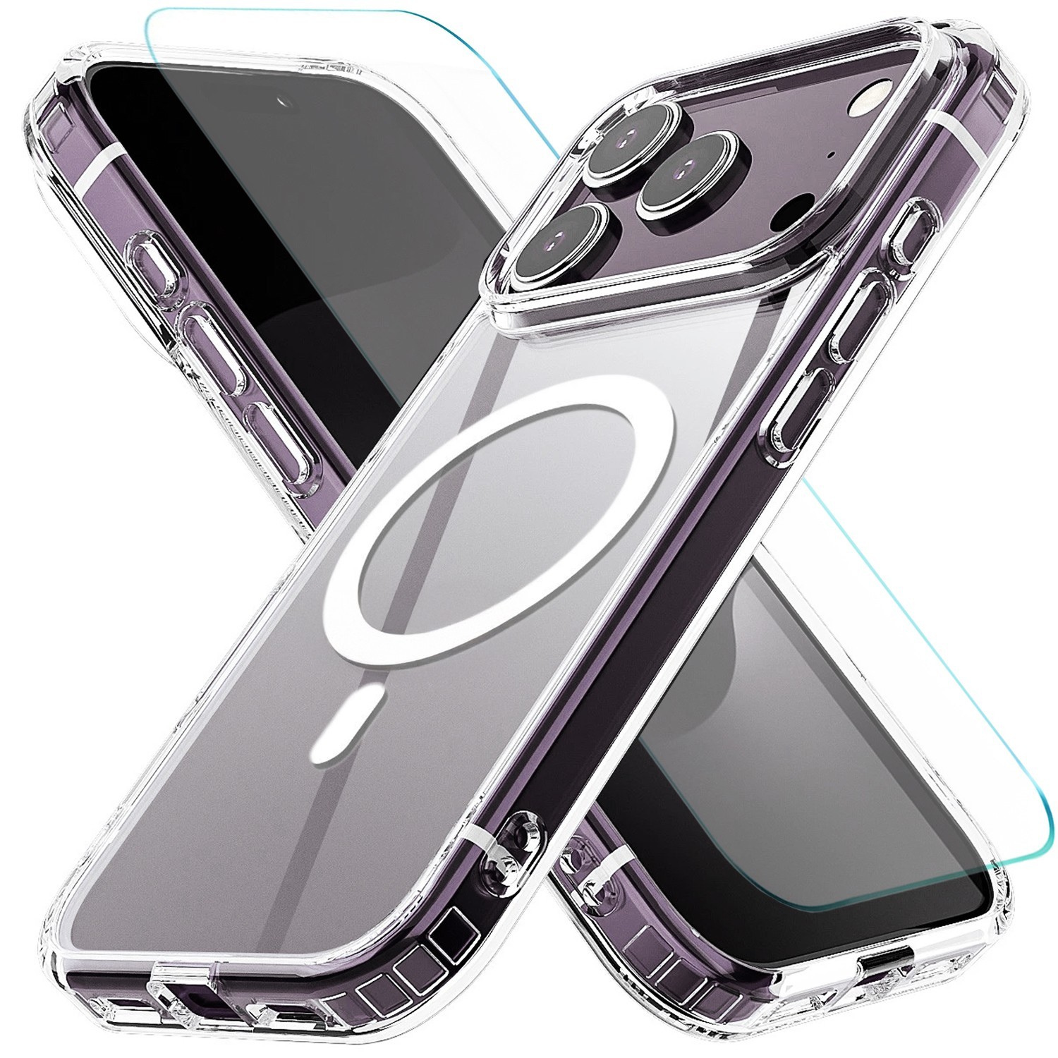 For iPhone 17 Pro Max Case 17 Air 16 Case Shockproof Phone Cover +Tempered Glass