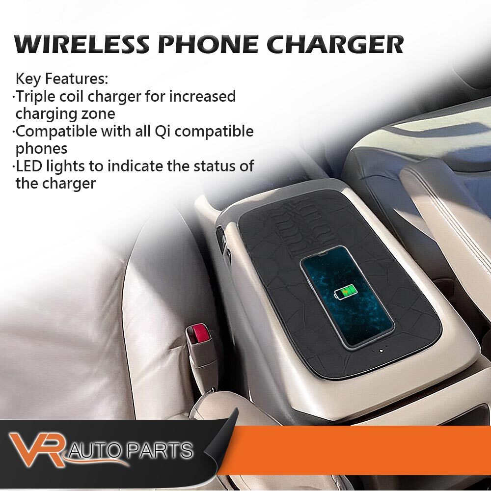 Black Wireless Charger w/ harness Full Console Fit For 1999-2002 GM Truck & SUV