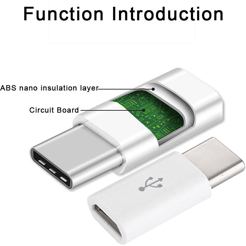 Micro USB Female To TypeC Male Adapter Female Cable Converters for Macbook Phone
