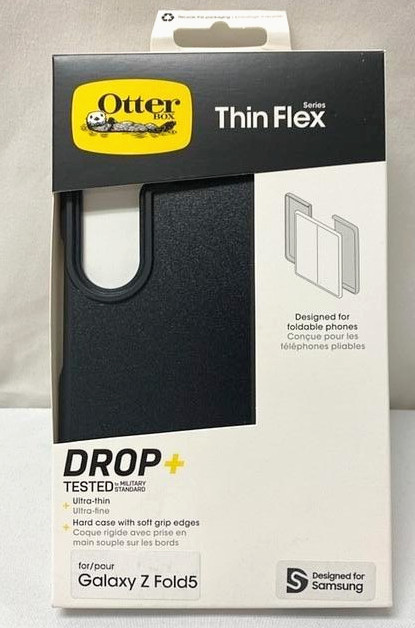 NEW Otterbox Galaxy Z Fold 5 Thin Flex Series Case – Black Ultra-Slim Hard Case