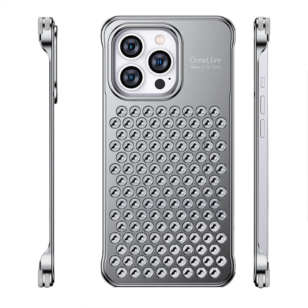 For iPhone 15 14 Case Aluminum Alloy Heat Dissipation Cooling Metallic Cover