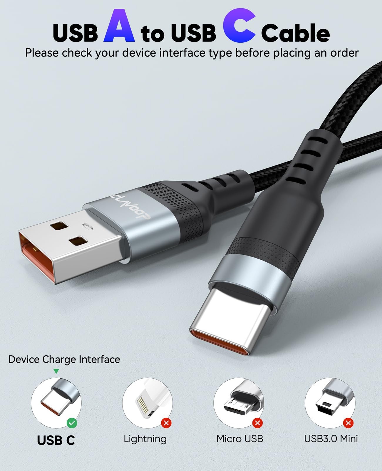 Short USB A to USB C Cable 3 inch, 60W Fast Charging TypeC Cord, USBA 2.0 480…