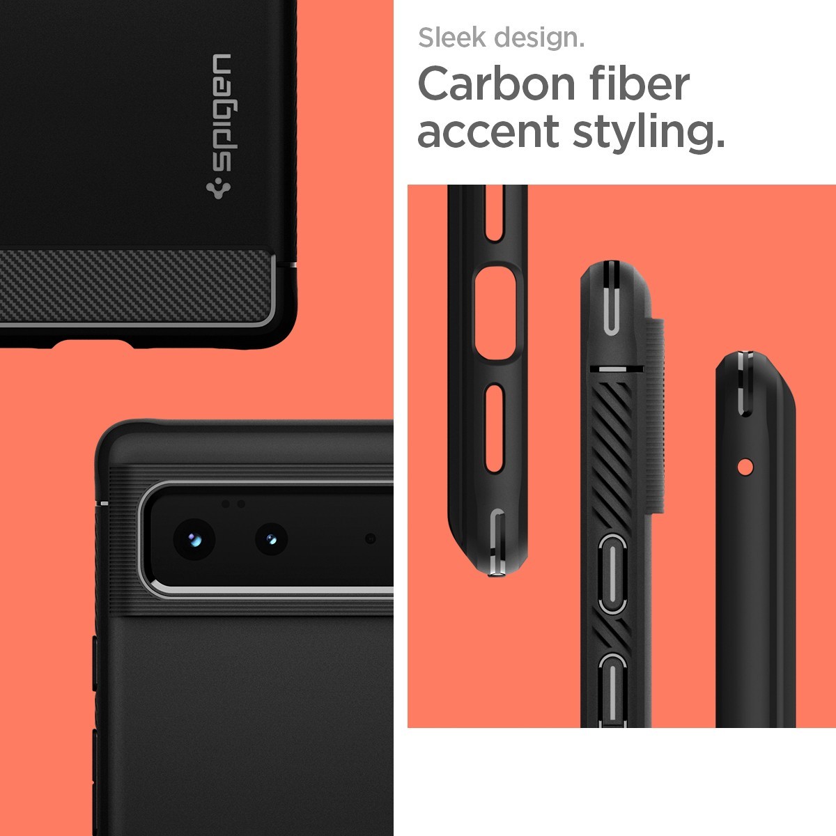 For Google Pixel 6 Case | Spigen [Rugged Armor] Shockproof Slim Cover