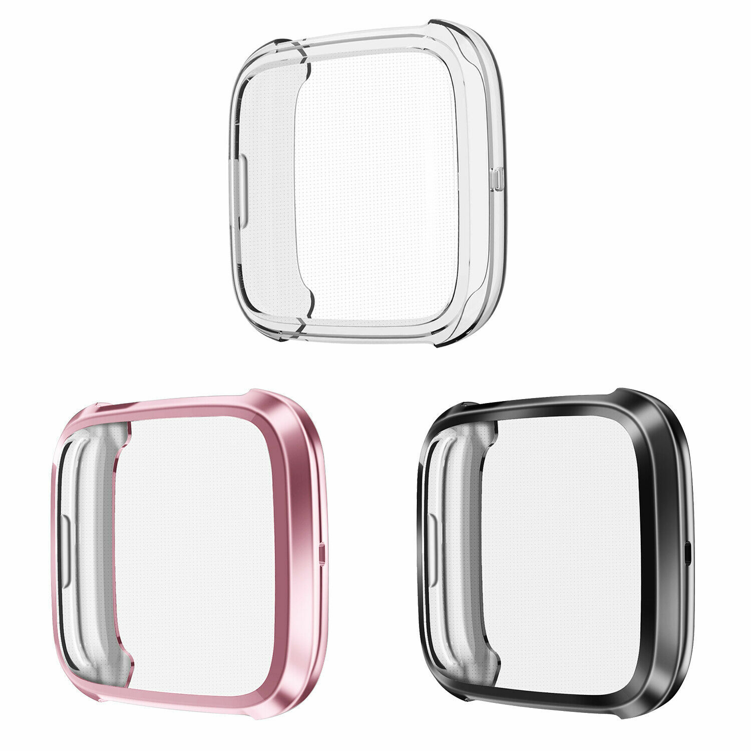 3 Pack for Fitbit Versa 2 Smartwatch 2019 Case Soft TPU Cover Screen Portector