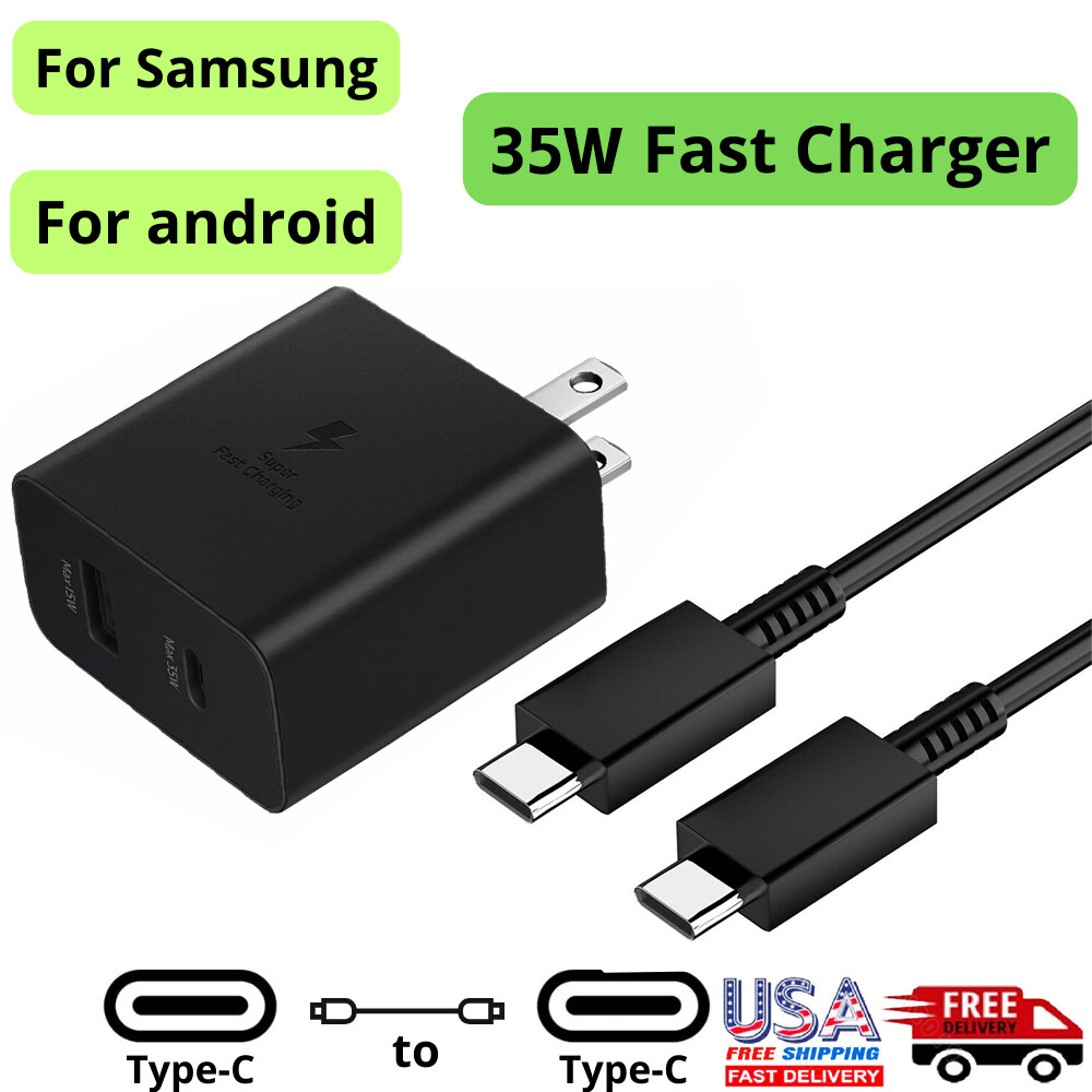 35W PD Power Adapter Duo Wall Charger+3F Cables For Samsung S20 S21 S23 NOTE 20