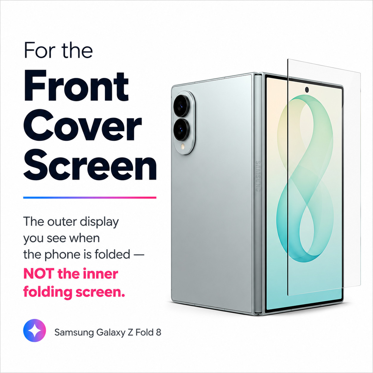 Cover Screen Protector for Samsung Galaxy Z Fold 8 Tempered Glass Clear/Privacy