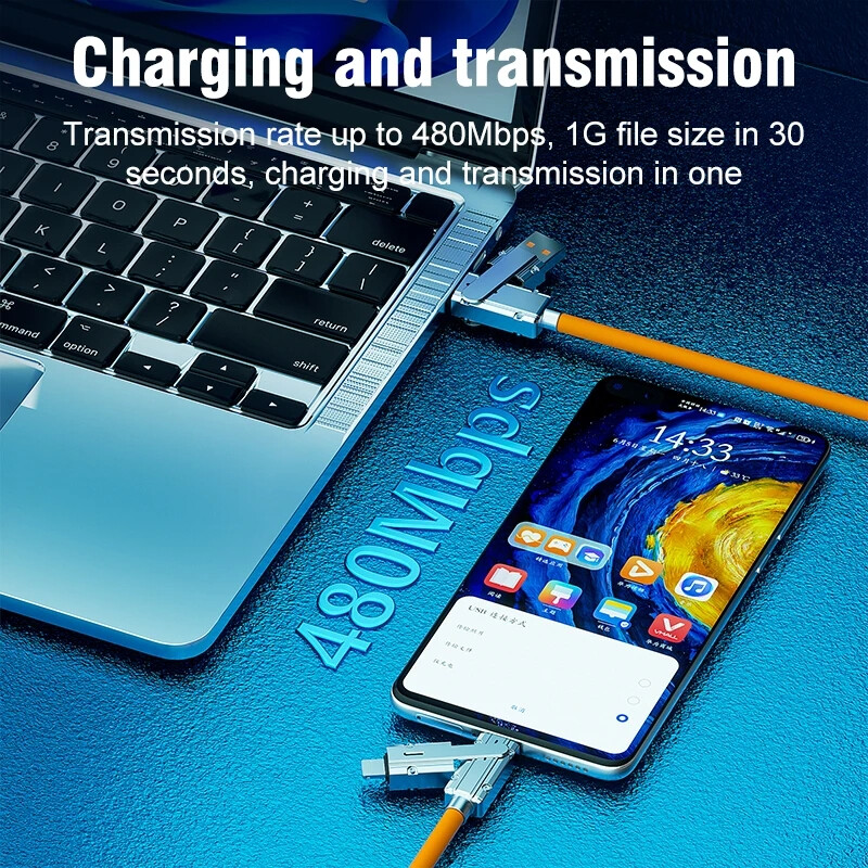 2PCS 120W 4-Port USB C Fast Wall Charger Block All Cell Phone 16 15 13 11 X iPad