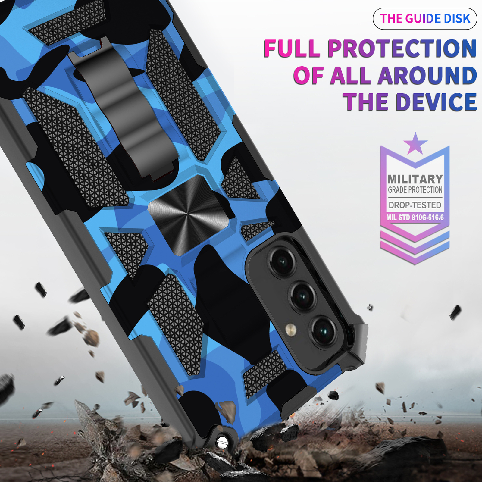 For Samsung Galaxy A16 A56 A55 A35 Camouflage Armor Kickstand Hard Phone Case