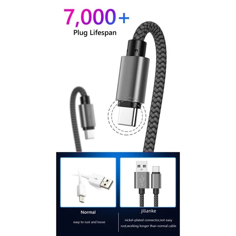 Braided USB to Type-C Fast Charging Data SYNC Charger Cable Cord 3FT{1 M} Lot