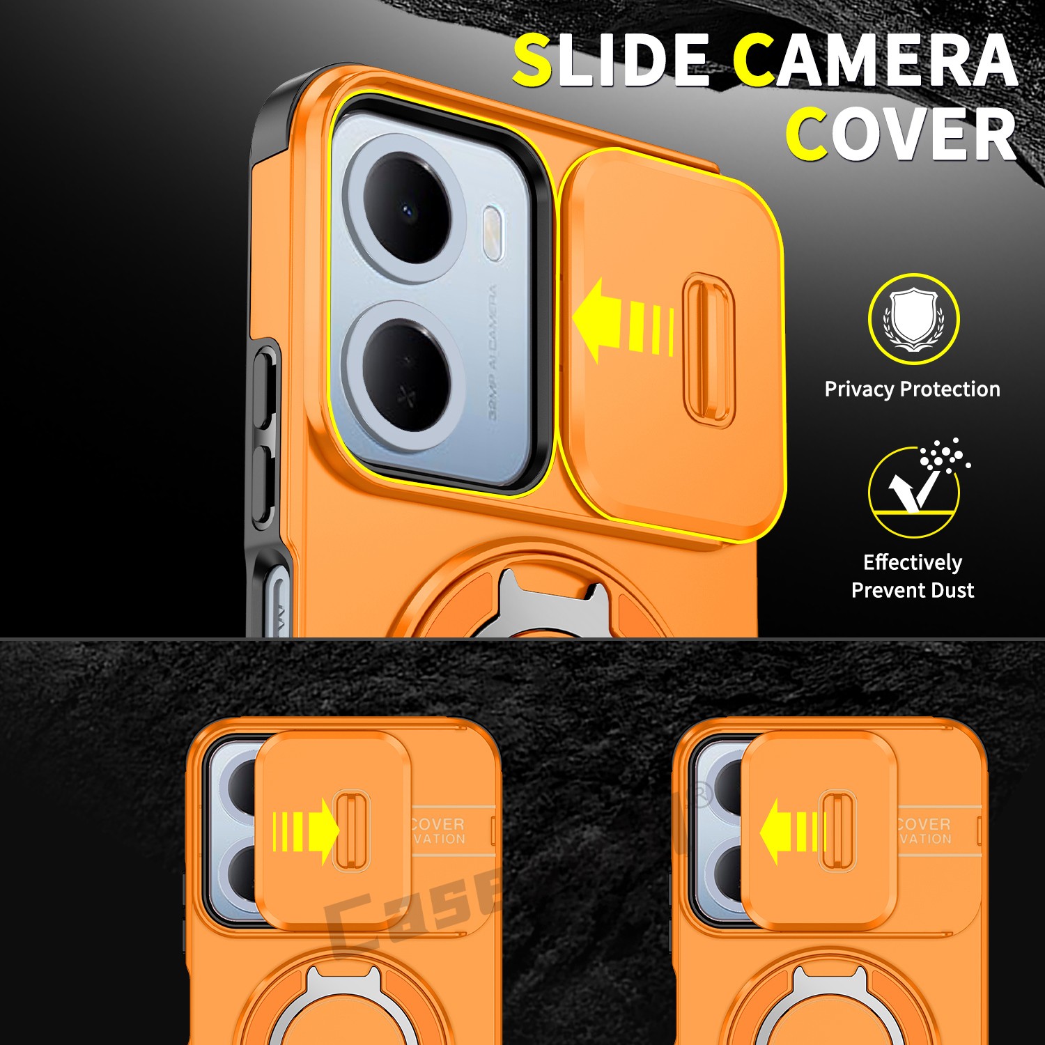 For Xiaomi 17 15T Poco M7 F8 F7 X7 X6 Pro Max Shockproof Ring Stand Case Cover