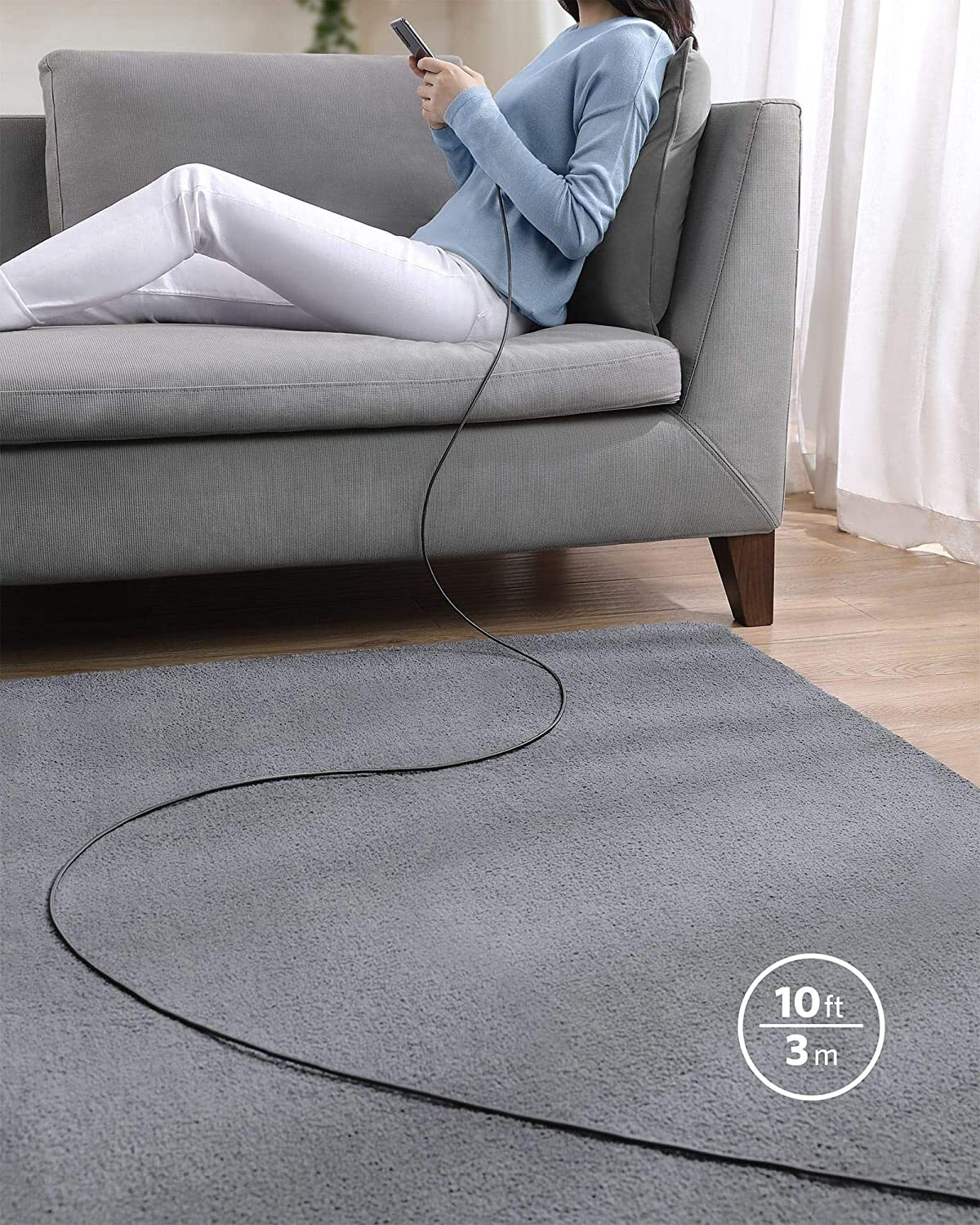 3 Pack 10FT USB-C to USB-C Cable Fast Charge Type C Charging Cord Charger Rapid