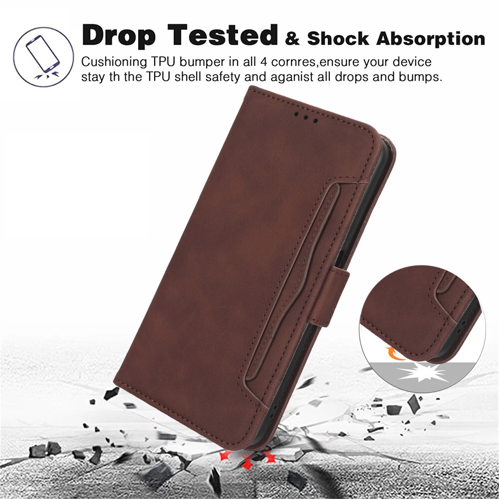 For Xiaomi Poco X5 X4 X3 M5 M4 M3 Pro 5G Leather Wallet Case + Screen Protector
