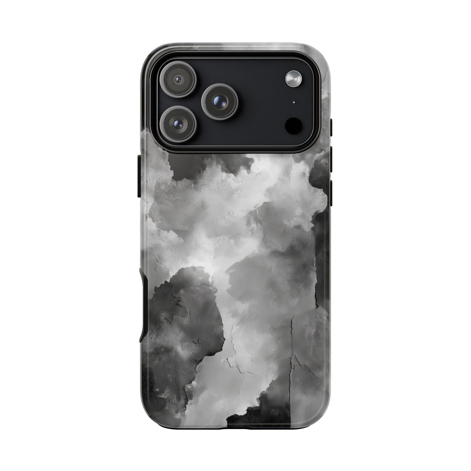 Phone Ink – iPhone/Galaxy/Pixel – Tough Case – Gray Shade White Black Smoke