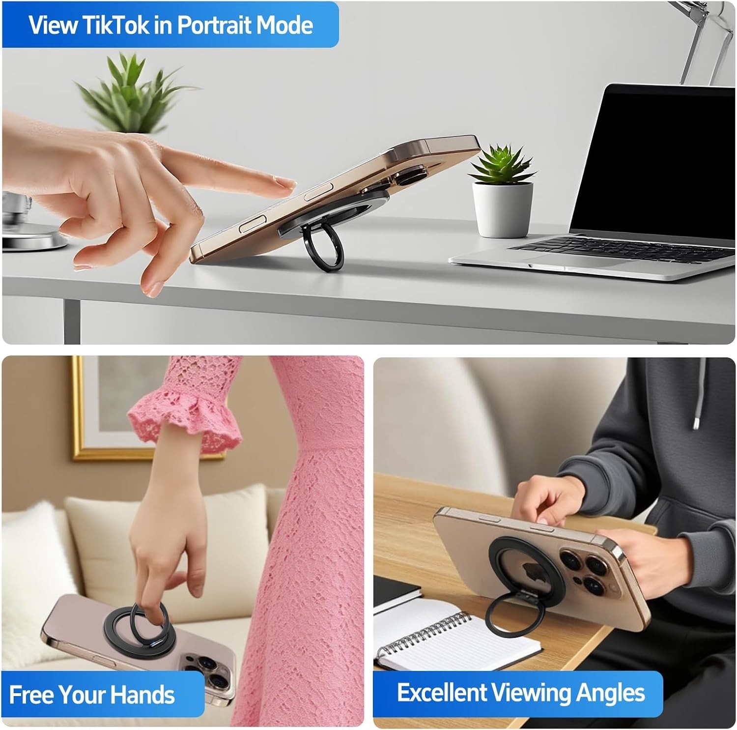 Luxury MagSafe Phone Grip – Dual Function Magnetic Holder with Ergonomic Design
