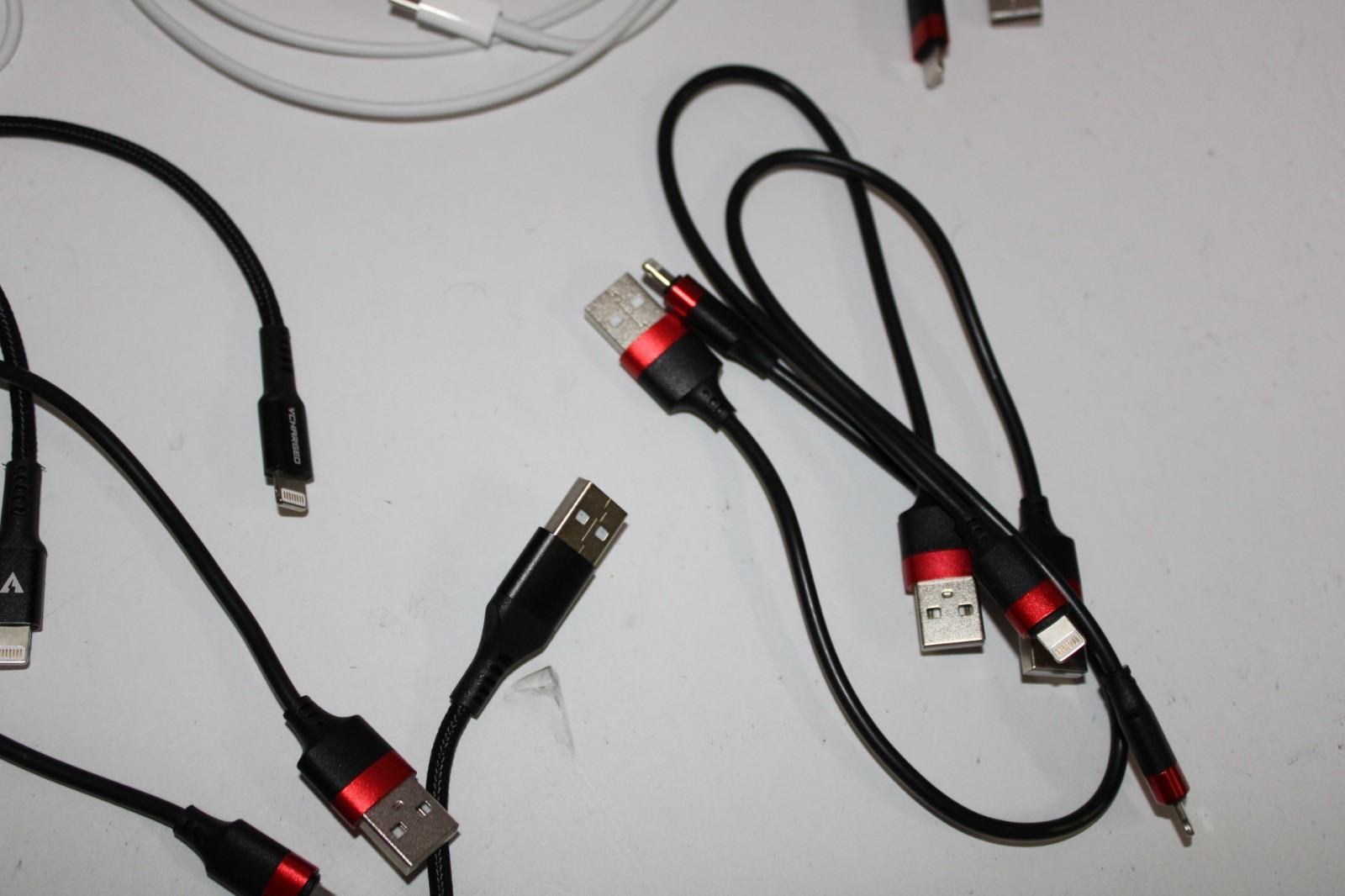 Lot Of 10 Apple Lightning to USB Cable – White And Black plus an Aw Charger