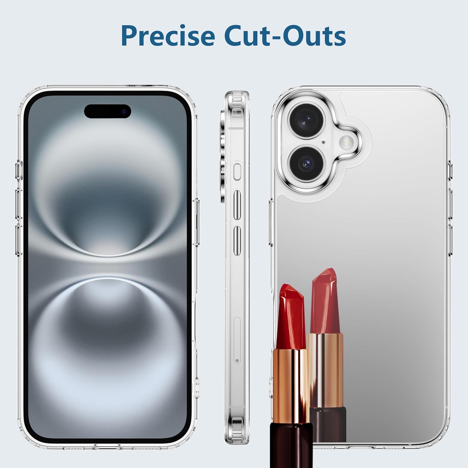 Fashion Cosmetic Mirror Glass Phone Case For iPhone 12 13 14 15 16 Pro Max