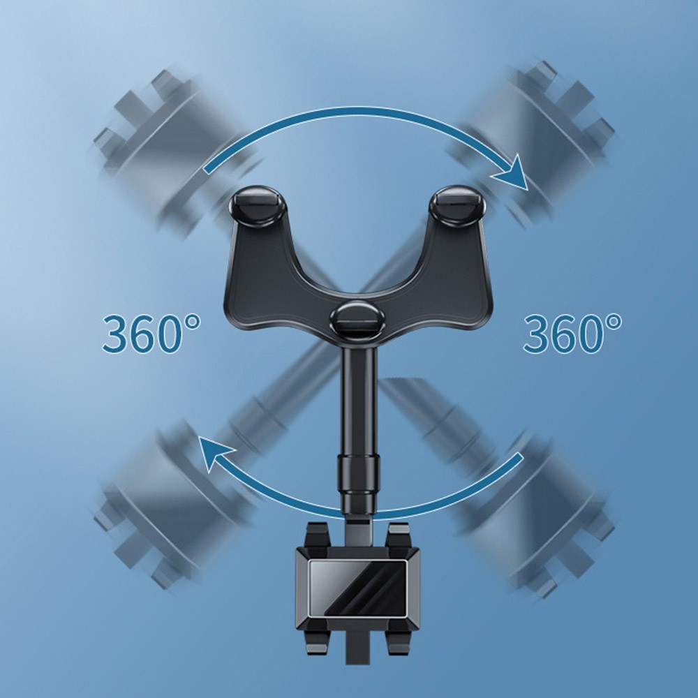 Car Rear View Mirror Phone Holder 360° Rotation Universal Mount Stand Clip Clamp