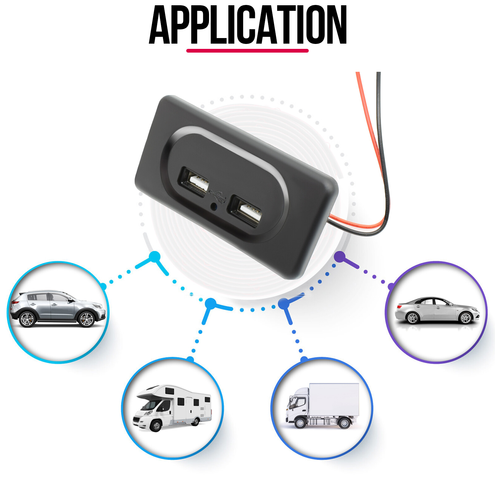 12V-24V Dual USB PD QC3.0 Car Boat RV Fast Charger Socket LED Power Outlet Panel