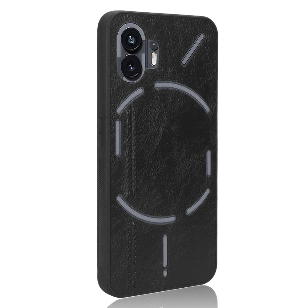 For Nothing Phone 2 Retro Suture Soft Edge PU Leather PC Hard Back phone Case