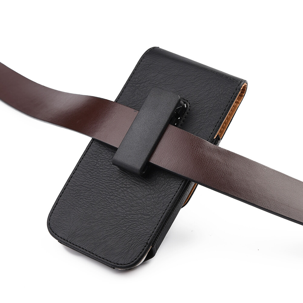 Premium Leather Swivel Belt Clip Phone Pouch Case Holster For iPhone 16 Pro Max