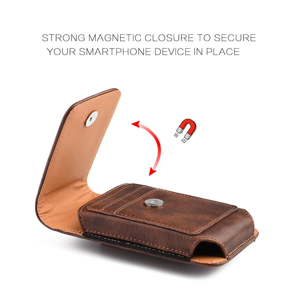 Premium Leather Swivel Belt Clip Phone Pouch Case Holster For iPhone 16 Pro Max