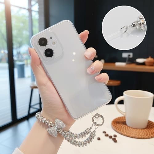 Luxury Diamond Phone Wrist Strap Beaded Cellphone Lanyard with Tether Tab