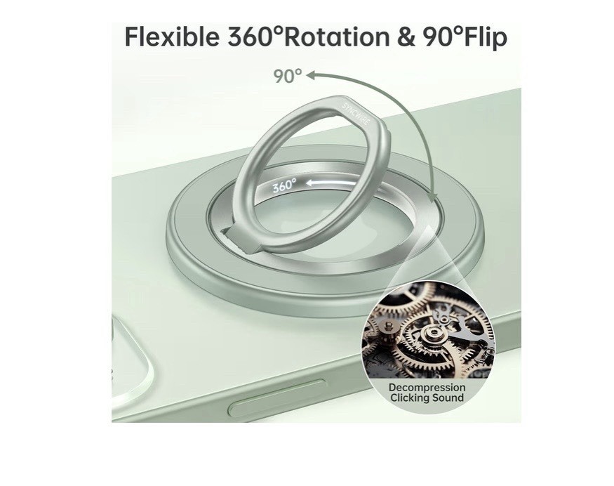 SYNCWIRE Magnetic Phone Ring Holder For MagSafe, 360° Single Ring-Pale Green