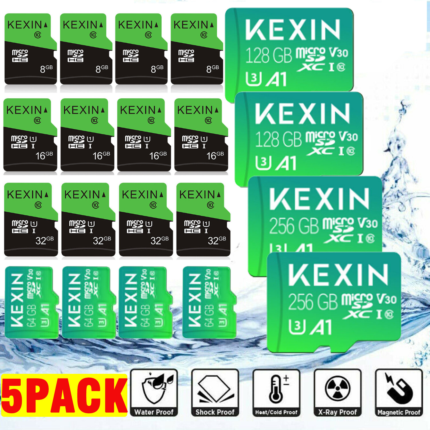 5 PACK/ LOT Micro SD Card Memory 8GB 16GB 32GB 64GB 128GB 256GB Extreme Ultra