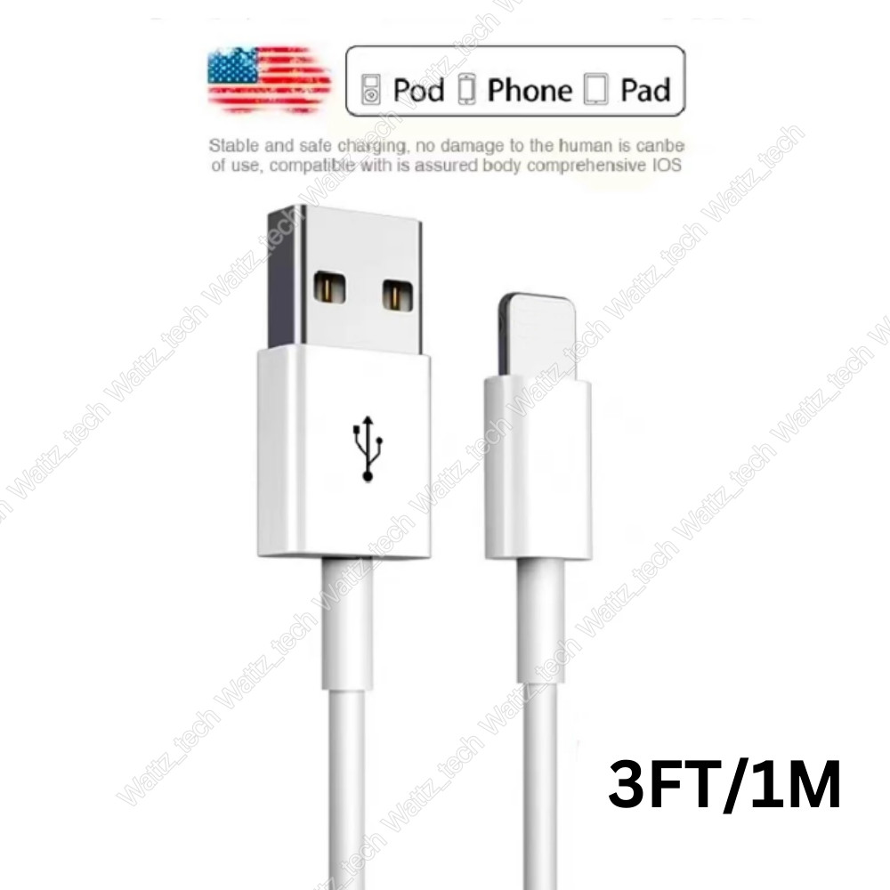 For Apple iPhone 14 13 12 11 Pro 8 iPad Fast Charger Cable 3Ft USB Charging Cord